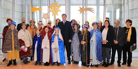 Sternsinger 2020 beim Ministerpräsident Dr. Markus Söder am 03.02.2020 in der Bayerischen Staatskanzlei (©Foto. Martin Schmitz)